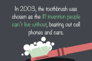 Infographic showing the history of the toothbrush